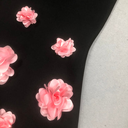 Architectural Elegance Sculpted Mermaid Dress with 3D Florals