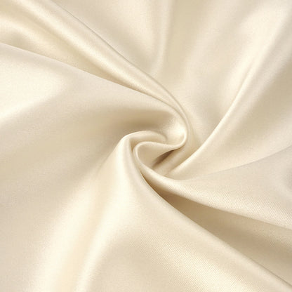 Cream Silk-Blend Plunging Halter and Floor-Length Skirt Ensemble