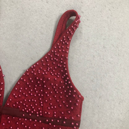 The Crimson Pearl Column Gown