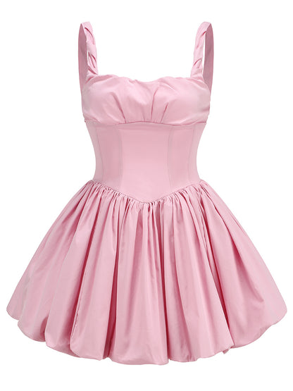 Pink Corset Bubble Hem Mini Dress