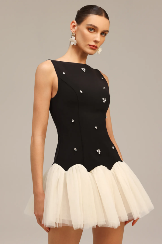 The Midnight Tulle Peplum Mini