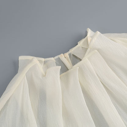 Vintage-Inspired Lace Peplum Skirt Set - Ivory