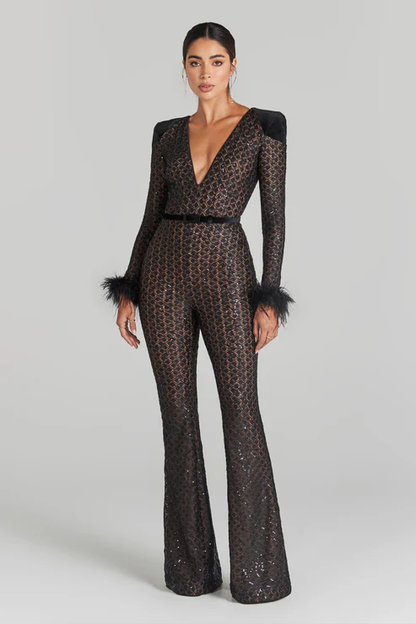 The Architectural Noir Shimmer Jumpsuit