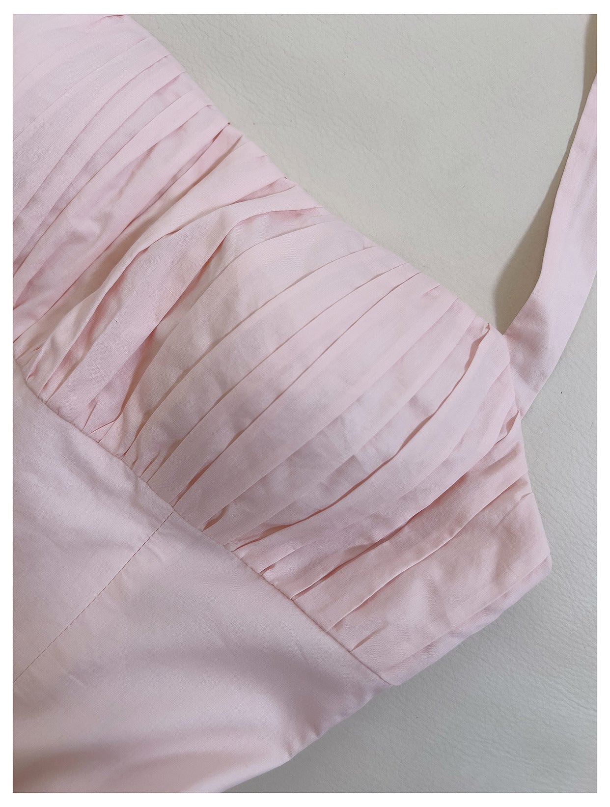 Romantic Blush Pink Ruched Halter Gown