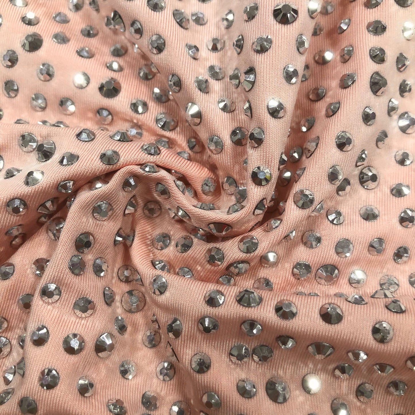 Rose Gold Crystal Mesh Cowl Neck Halter Gown