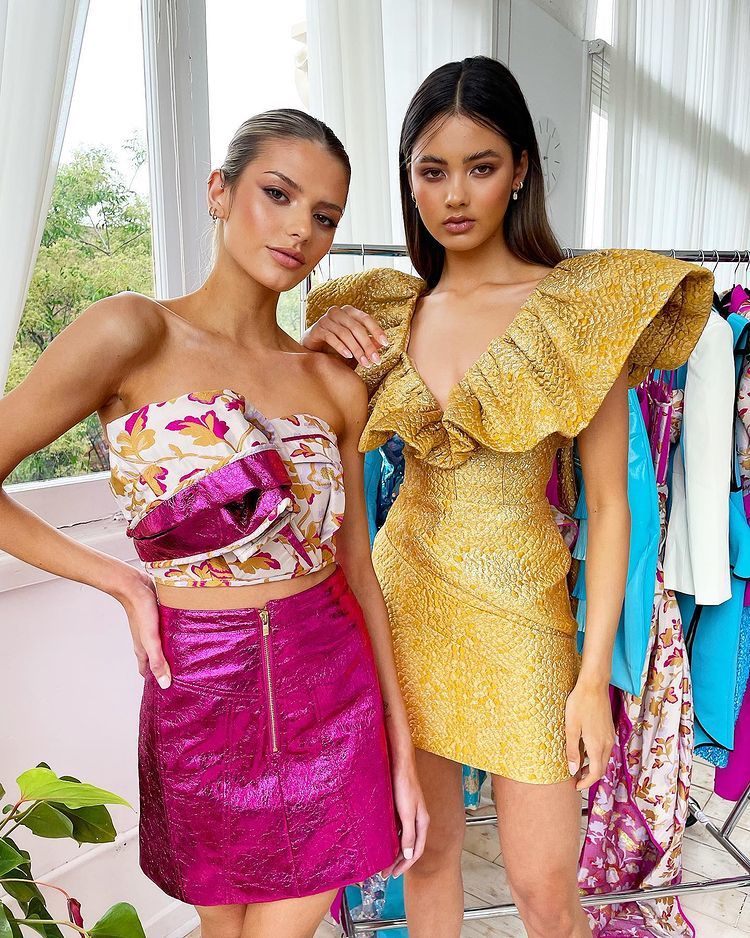 Metallic Gold Dramatic Ruffle Mini Dress