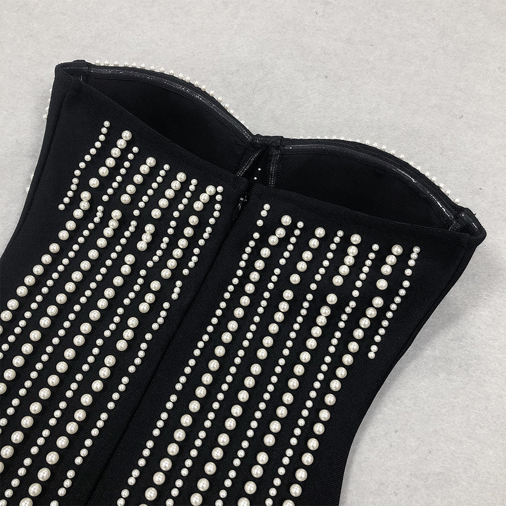 The Midnight Pearl-Drop Fringe Dress