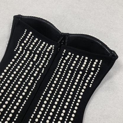 The Midnight Pearl-Drop Fringe Dress