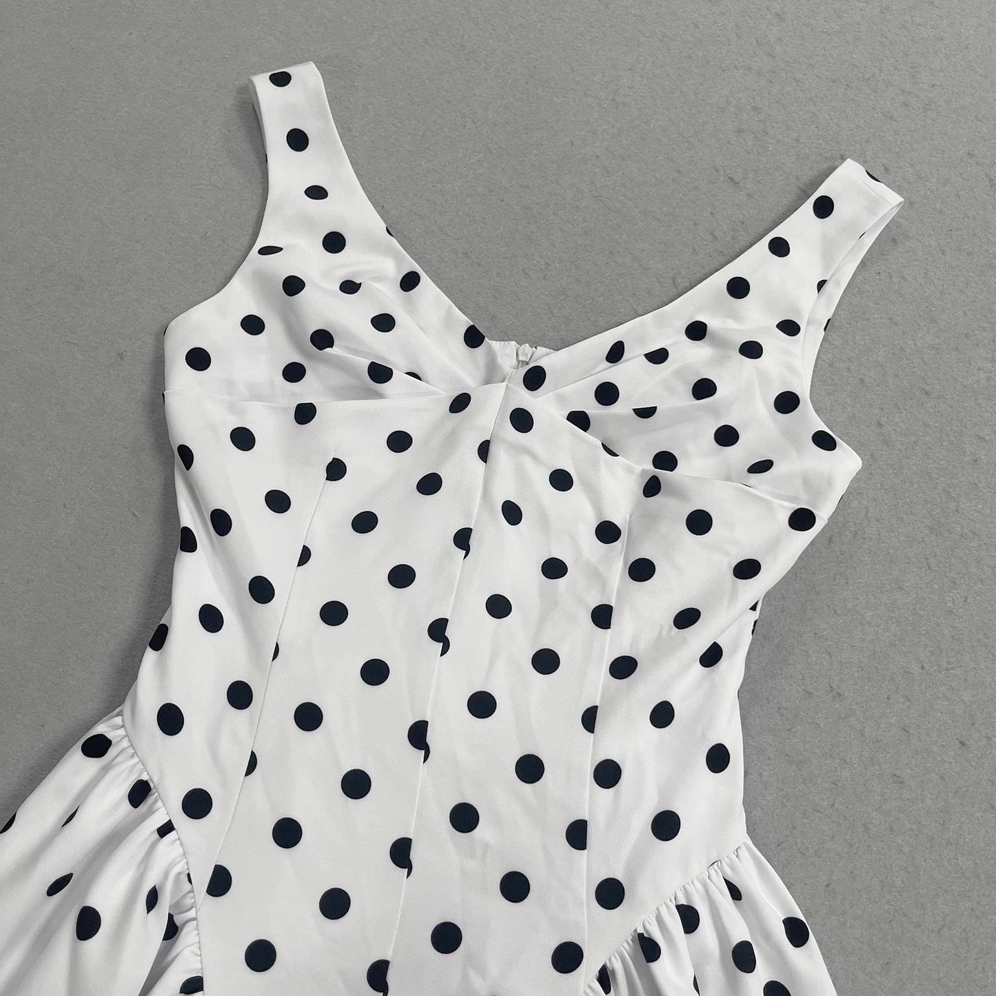 The Polka-Dot Sculpted Midi Gown