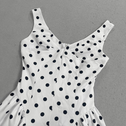 The Polka-Dot Sculpted Midi Gown