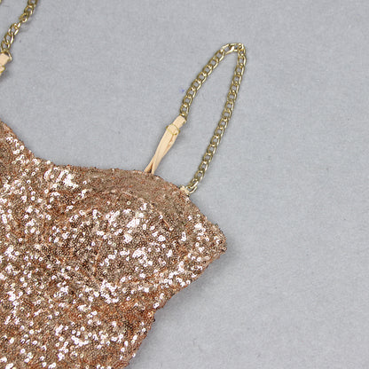 The Champagne Sparkle Sculpted Dress