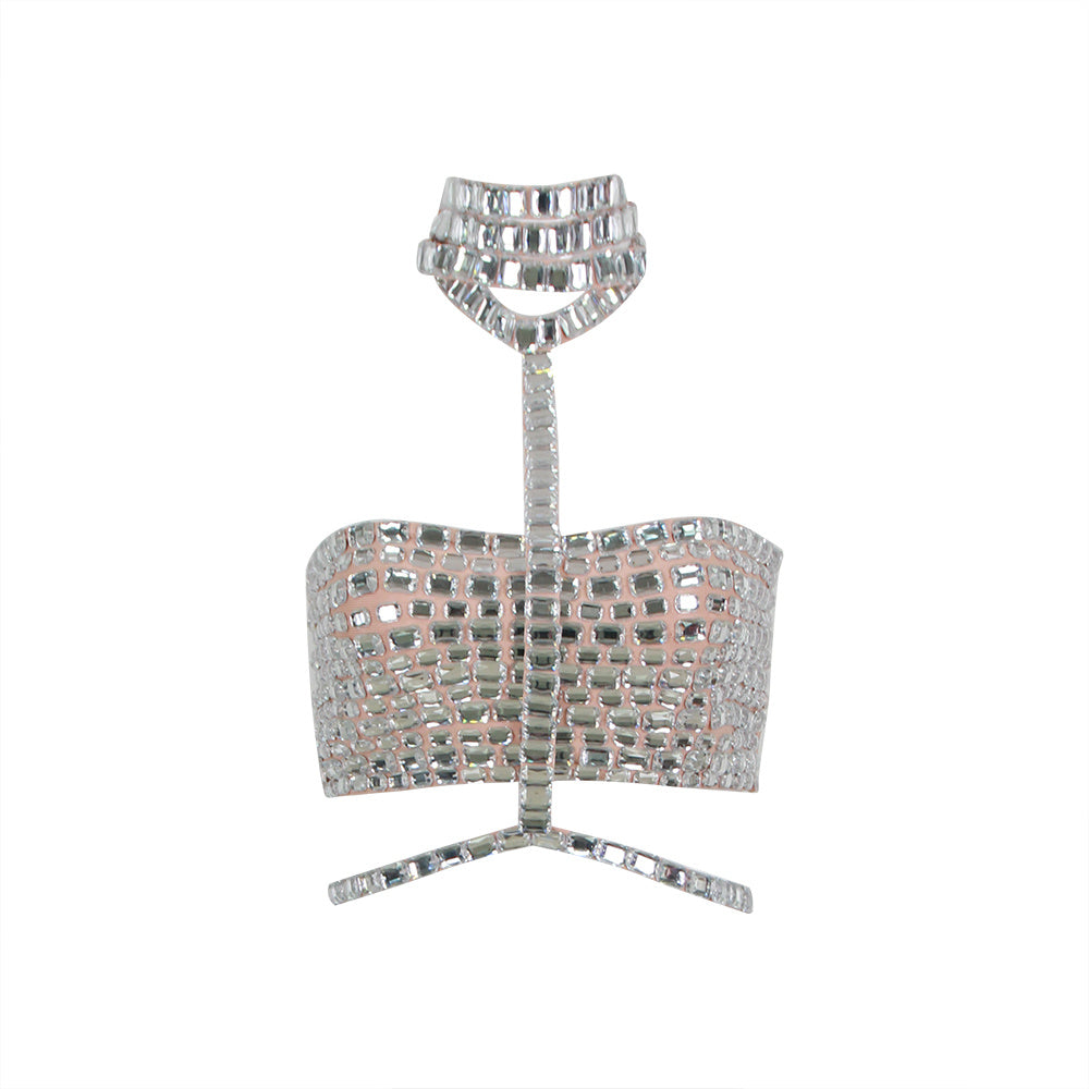 Radiant Crystal-Encrusted Statement Bralette & Choker Set