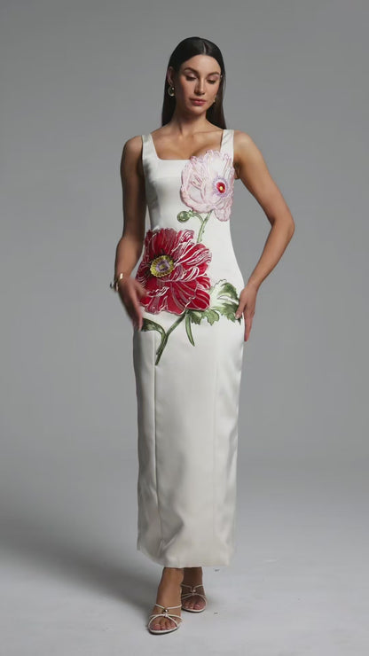 The Botanist’s Dream: Square-Neck Column Dress