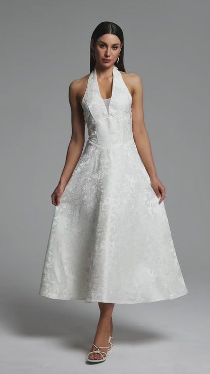 The Pearl Halter A-Line Midi